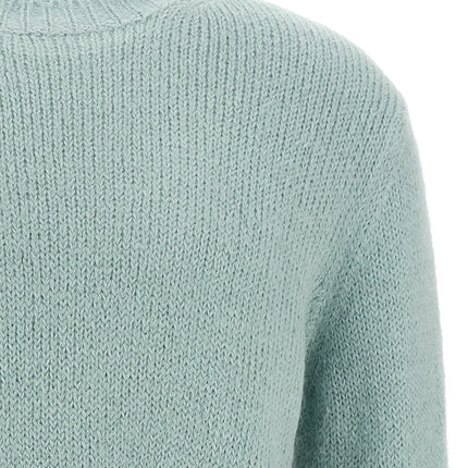 Jil Sander Blue Alpaca Leather Cardigan