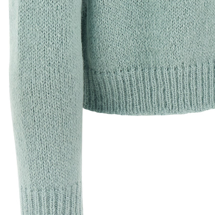 Jil Sander Blue Alpaca Leather Cardigan