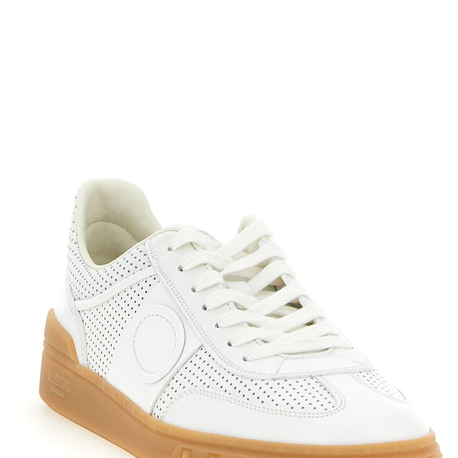 Valentino Garavani White Calfskin Low Top Sneakers