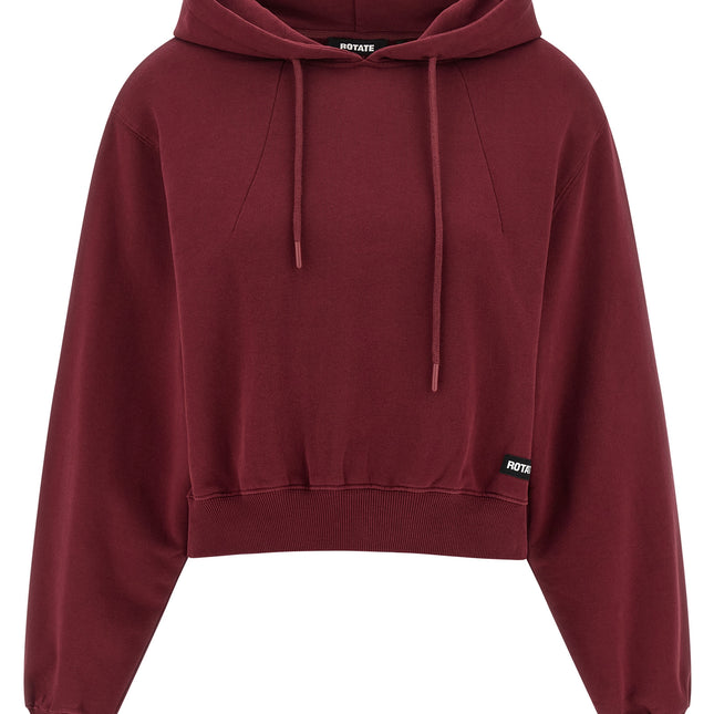 ROTATE BIRGER CHRISTENSEN Bordeaux Cotton Hoodie