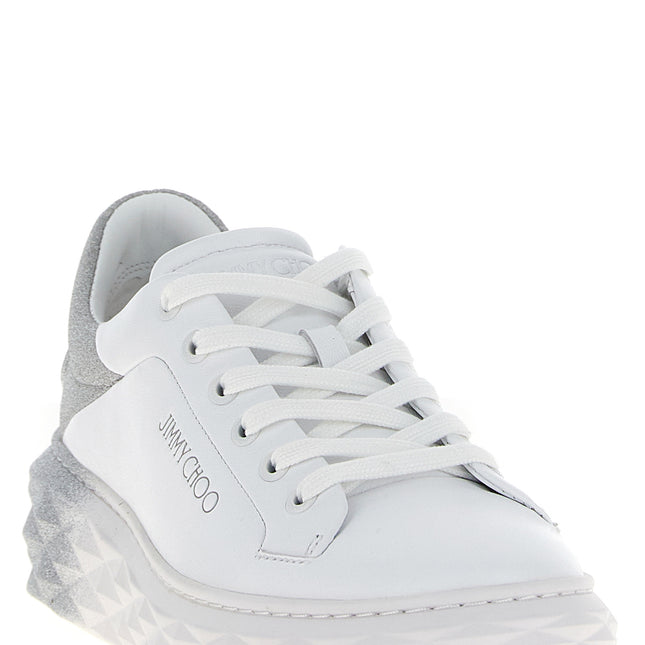 Jimmy Choo Silver Leather Chunky Sneakers