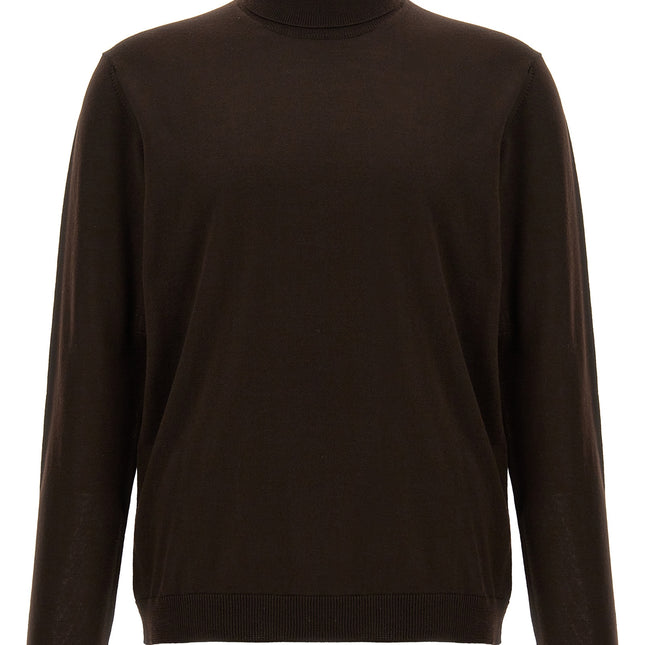 Roberto Collina Brown Merino Wool Cardigan
