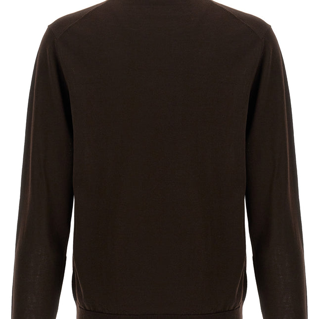 Roberto Collina Brown Merino Wool Cardigan
