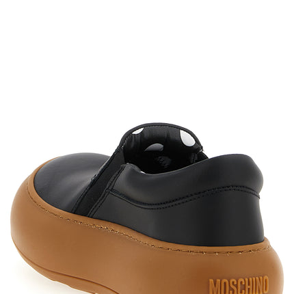 Moschino Black Leather Chunky Sneakers