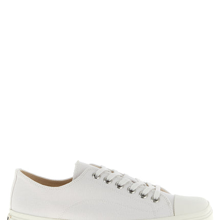 Moschino White Cotton Low Top Sneakers