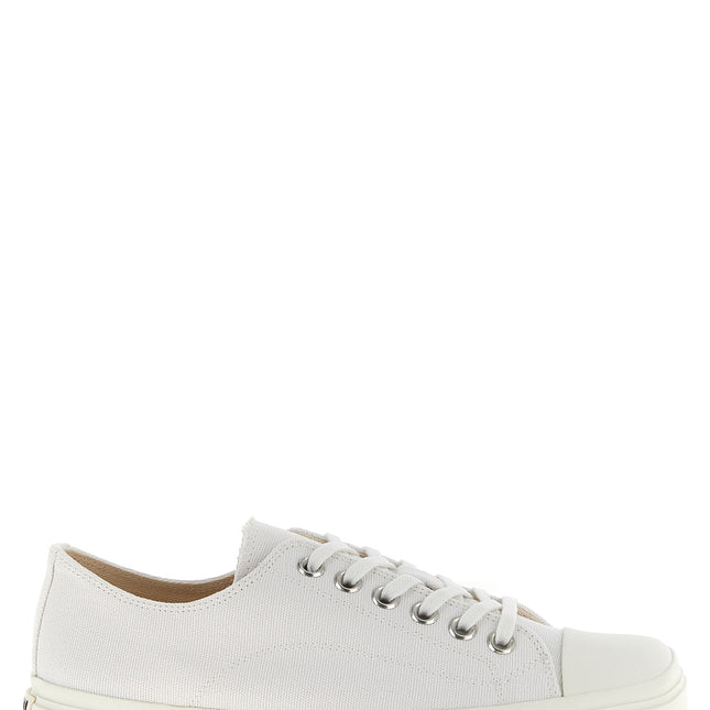 Moschino White Cotton Low Top Sneakers