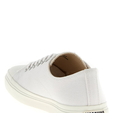 Moschino White Cotton Low Top Sneakers