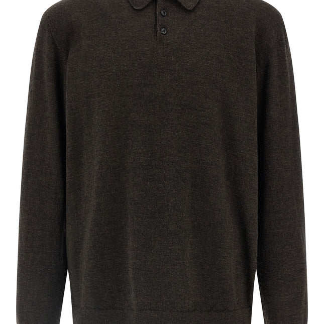 Maison Margiela Brown Wool Polo Shirt