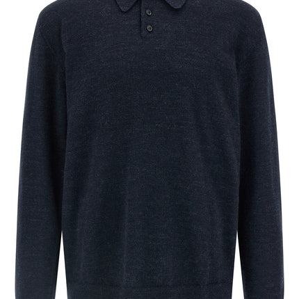 Maison Margiela Blue Wool Polo Shirt