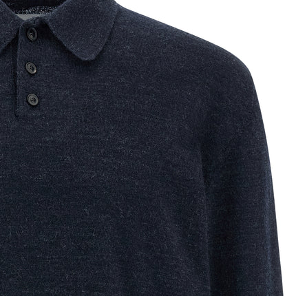 Maison Margiela Blue Wool Polo Shirt