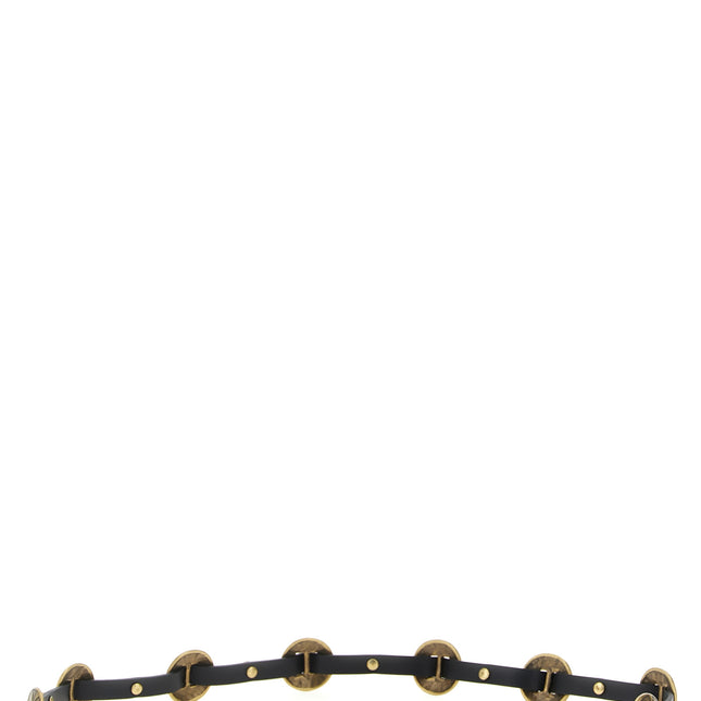 PINKO Black Calfskin Thin Belt