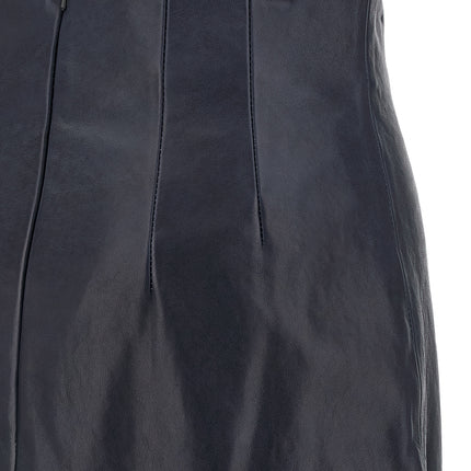 Khaite Blue Lamb Leather Midi Skirt