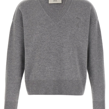 Ami Paris Gray Wool Cardigan