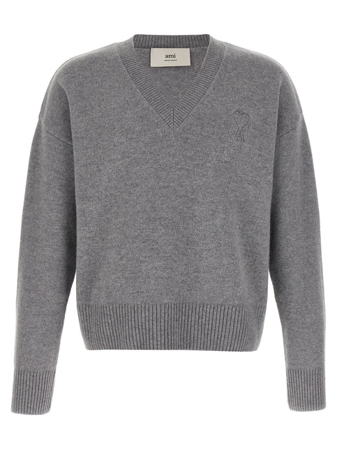 Ami Paris Gray Wool Cardigan