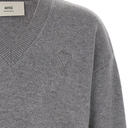 Ami Paris Gray Wool Cardigan