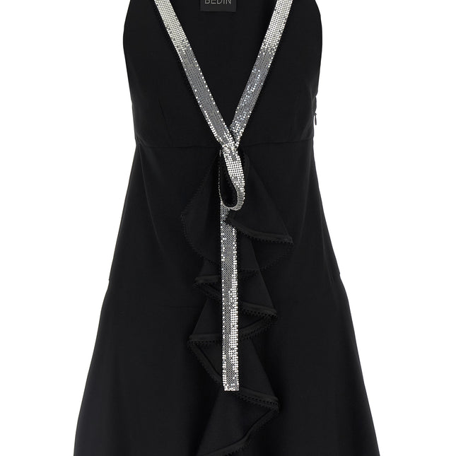 Giovanni Bedin Black Viscose Short Dress