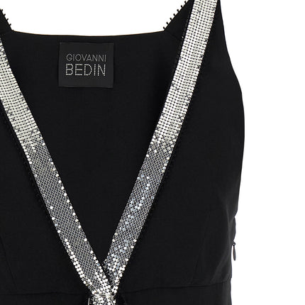 Giovanni Bedin Black Viscose Short Dress