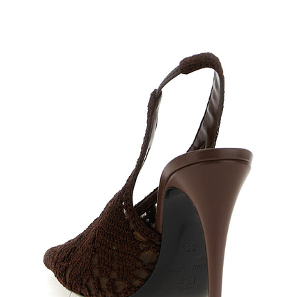 Magda Butrym Brown Cotton High Heel Pumps