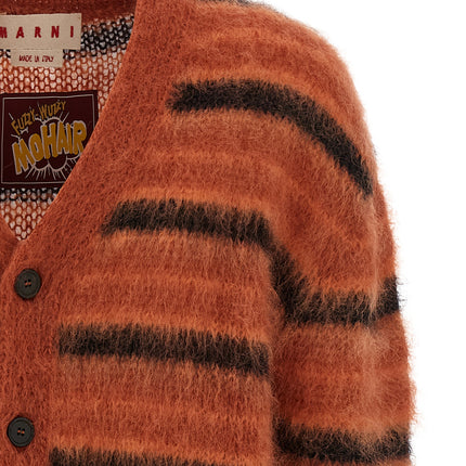 Marni Orange Fabric Cardigan