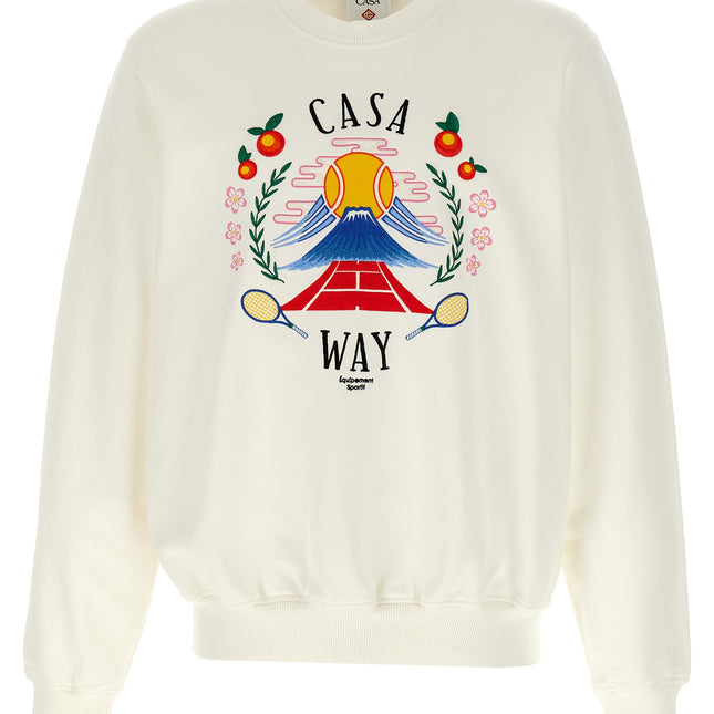 Casablanca White Cotton Sweatshirt