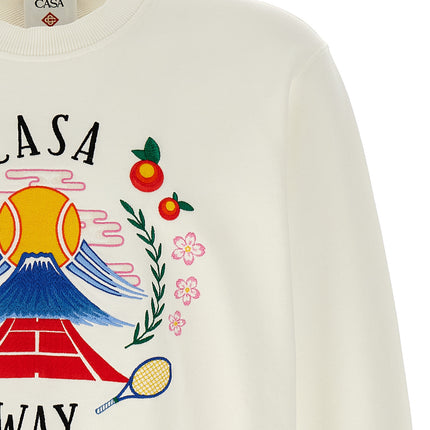 Casablanca White Cotton Sweatshirt