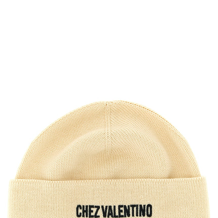 Valentino Garavani Beige Cotton Beanie
