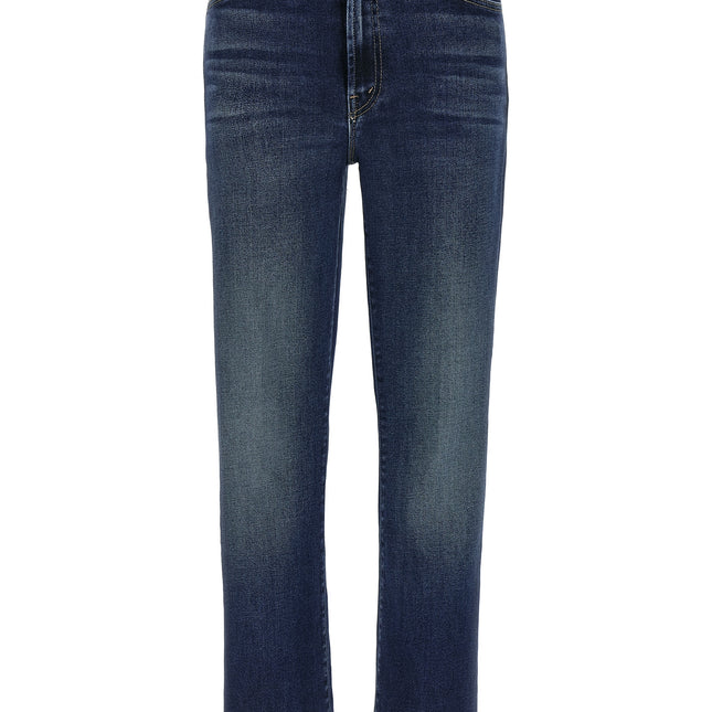 Mother Denim Blue Cotton Flared Jeans