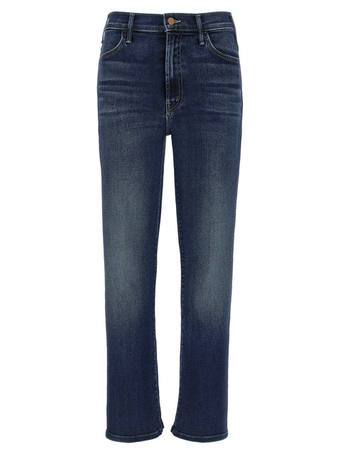 Mother Denim Blue Cotton Flared Jeans