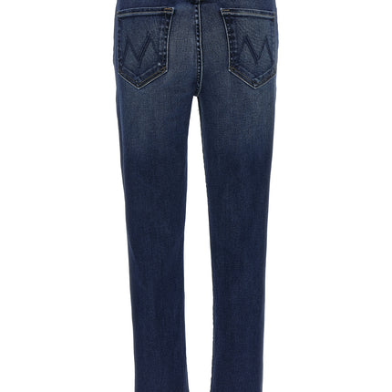 Mother Denim Blue Cotton Flared Jeans