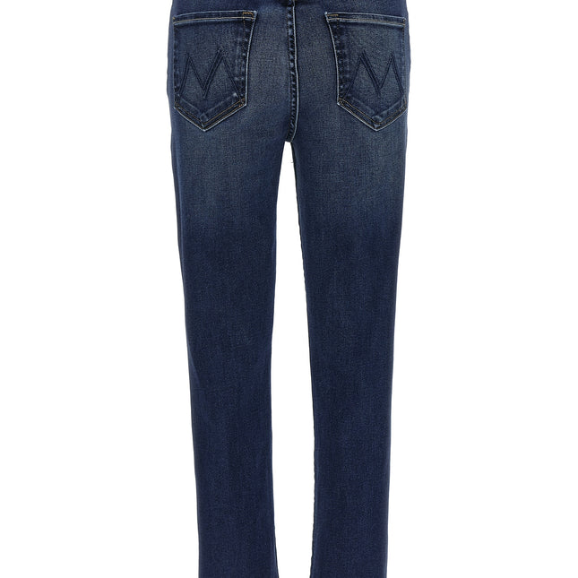 Mother Denim Blue Cotton Flared Jeans