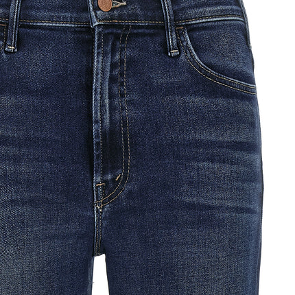 Mother Denim Blue Cotton Flared Jeans