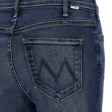 Mother Denim Blue Cotton Flared Jeans