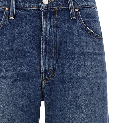 Mother Denim Blue Cotton Flared Jeans