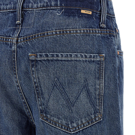 Mother Denim Blue Cotton Flared Jeans