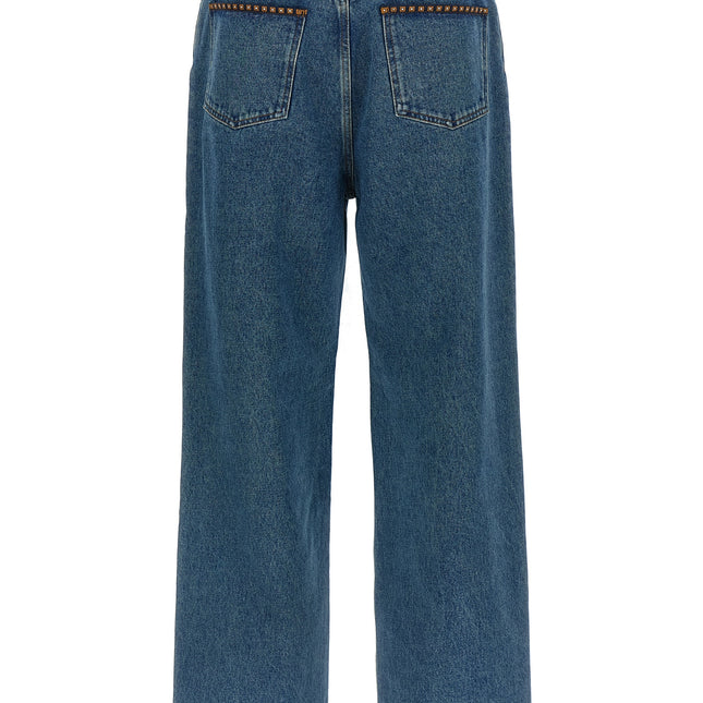 Valentino Garavani Blue Polyamide Straight-Leg Jeans