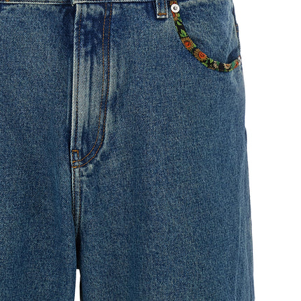 Valentino Garavani Blue Polyamide Straight-Leg Jeans