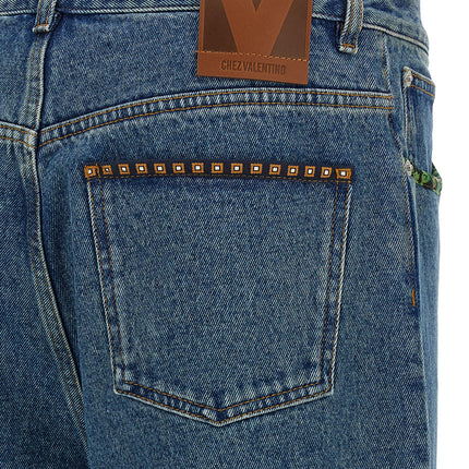 Valentino Garavani Blue Polyamide Straight-Leg Jeans