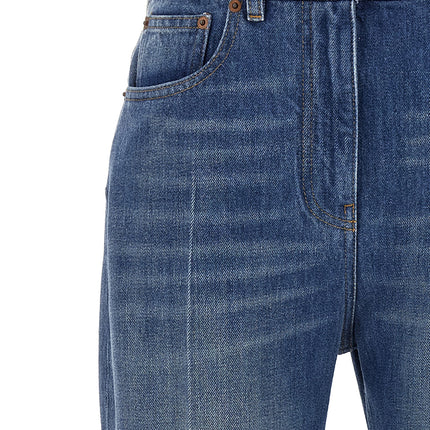 Valentino Garavani Blue Cotton Flared Jeans