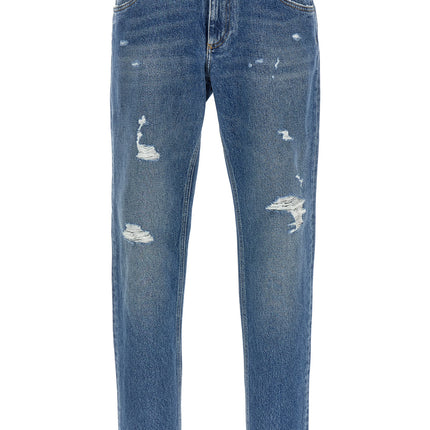 Dolce & Gabbana Blue Cotton Straight-Leg Jeans