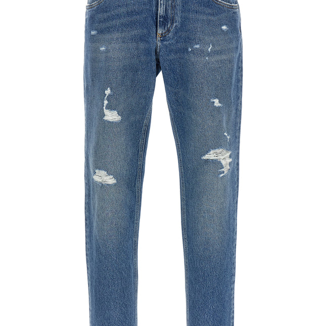 Dolce & Gabbana Blue Cotton Straight-Leg Jeans