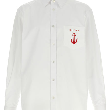 Gucci White Cotton Blouse