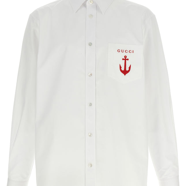Gucci White Cotton Blouse