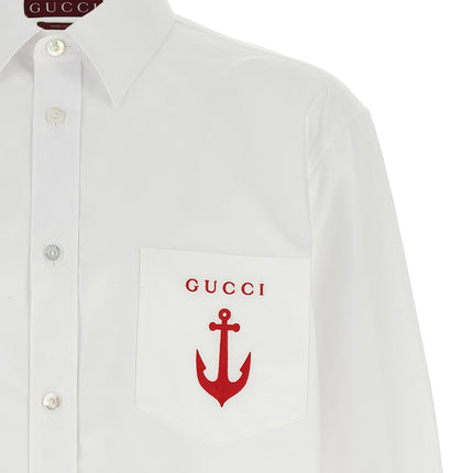 Gucci White Cotton Blouse