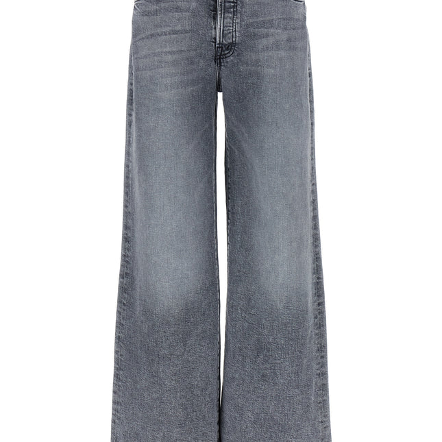 Mother Denim Gray Cotton Relaxed Fit Jeans