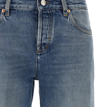 Gucci Blue Cotton Straight-Leg Jeans