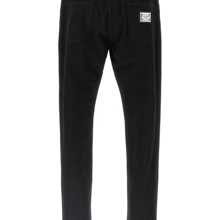 Dolce & Gabbana Black Cotton Straight-Leg Jeans