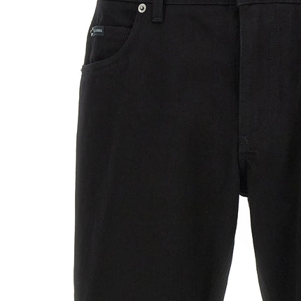 Dolce & Gabbana Black Cotton Straight-Leg Jeans