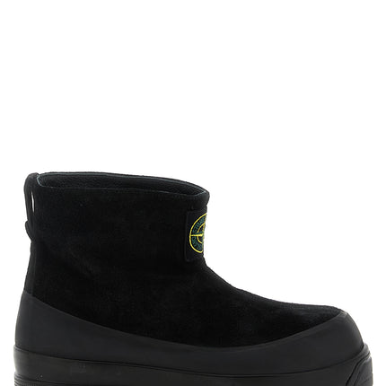 Stone Island Black Rubber Ankle Boots