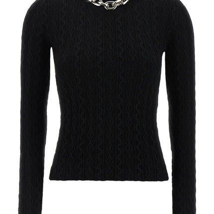 Paco Rabanne Black Wool Cardigan