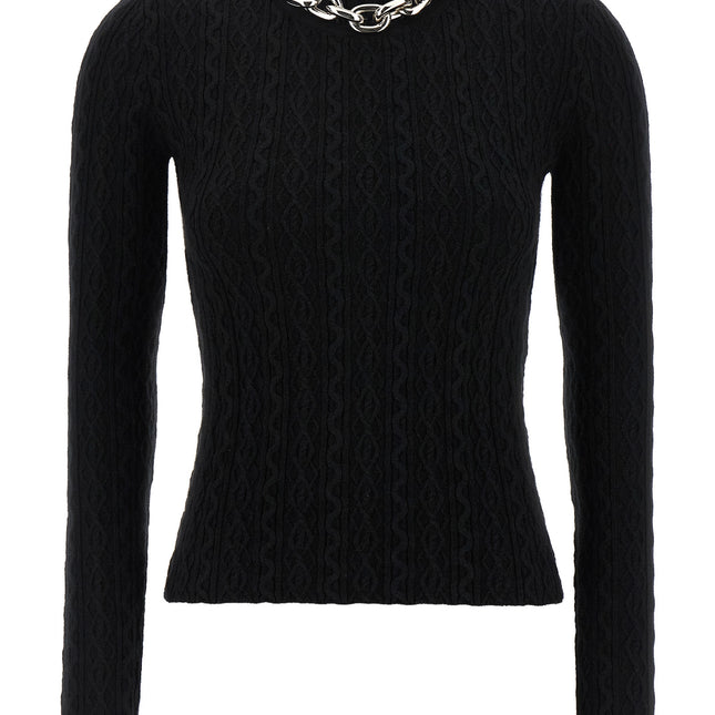 Paco Rabanne Black Wool Cardigan